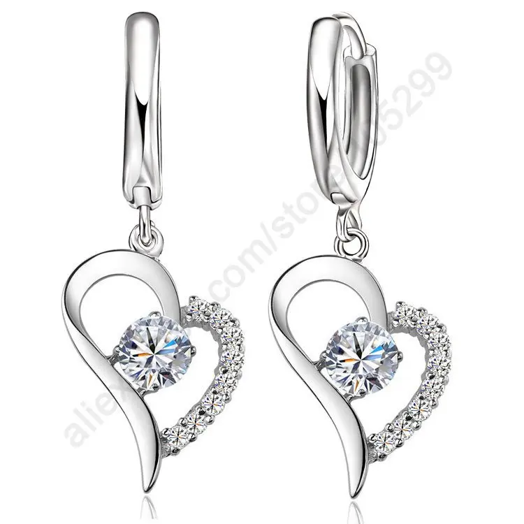 Crystal Cubic Zirconia Fine Jewellery Set 925 Sterling Silver Real Pure Heart Pendant Leverback Earrings Drop Accesory
Crystal Cubic Zirconia Fine Jewellery Set 925 Sterling Silver Real Pure Heart Pendant Leverback Earrings Drop Accesory