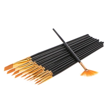 OOTDTY 1 Set / 12 Pcs High Quality Pro Nylon Hair Watercolor Artist Paint Brush Sets Oil Painting Supplies
OOTDTY 1 Set / 12 Pcs High Quality Pro Nylon Hair Watercolor Artist Paint Brush Sets Oil Painting Supplies
