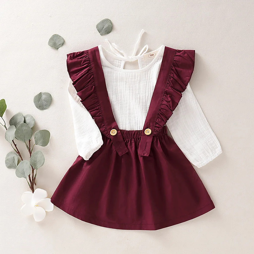 Toddler Baby Girls Long Sleeve Solid T-Shirt Tops+Overalls Skirts Outfits Sets baby girl clothes winter baby girl dresses 3 new
Toddler Baby Girls Long Sleeve Solid T-Shirt Tops+Overalls Skirts Outfits Sets baby girl clothes winter baby girl dresses 3 new