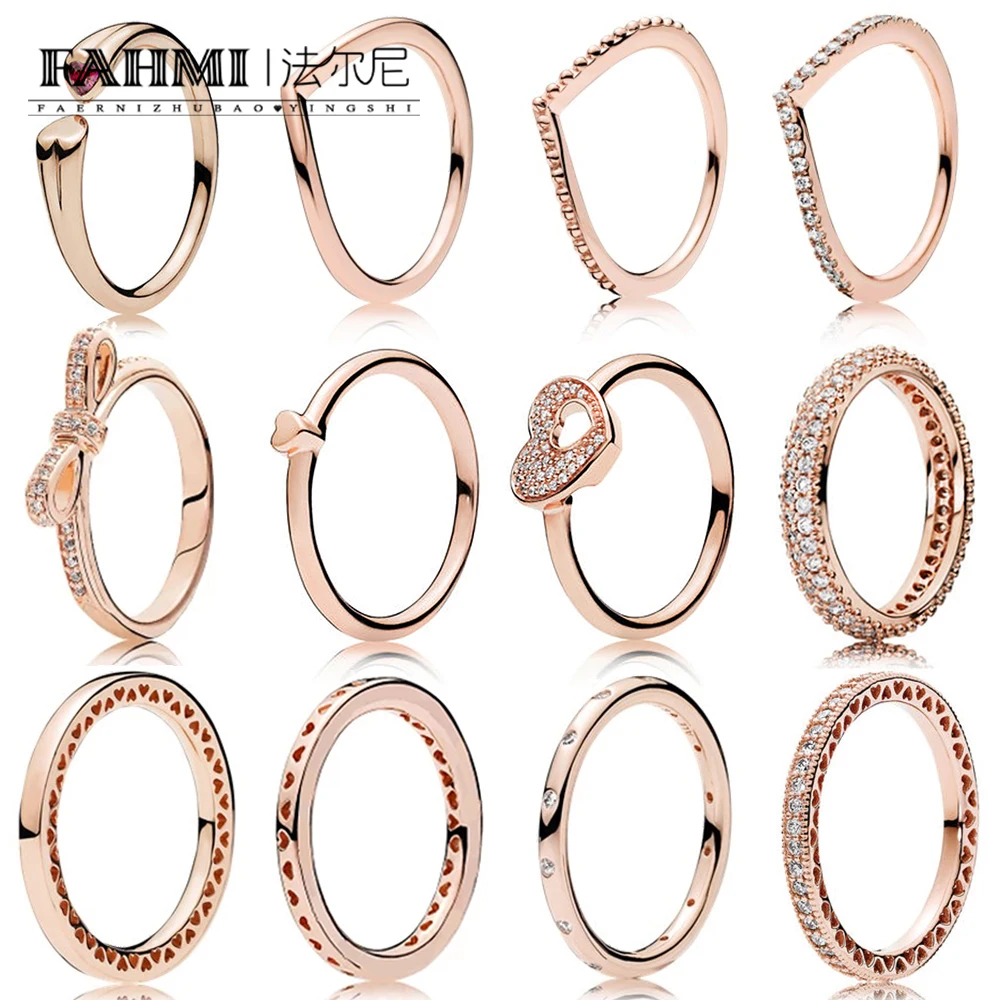 FAHMI 100% 925 Sterling Silver 1:1 Charm Rose Gold Series Shiny Heart Droplets Rings Bow Puzzle Jigsaw Heart Ring Women Jewelry
FAHMI 100% 925 Sterling Silver 1:1 Charm Rose Gold Series Shiny Heart Droplets Rings Bow Puzzle Jigsaw Heart Ring Women Jewelry