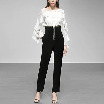 Spring Women's Two Piece Set Clothes Office Ladies Long Sleeve Blouses + High Waist Pants Trousers Suits Women Vintage Slim Sets
Spring Women's Two Piece Set Clothes Office Ladies Long Sleeve Blouses + High Waist Pants Trousers Suits Women Vintage Slim Sets