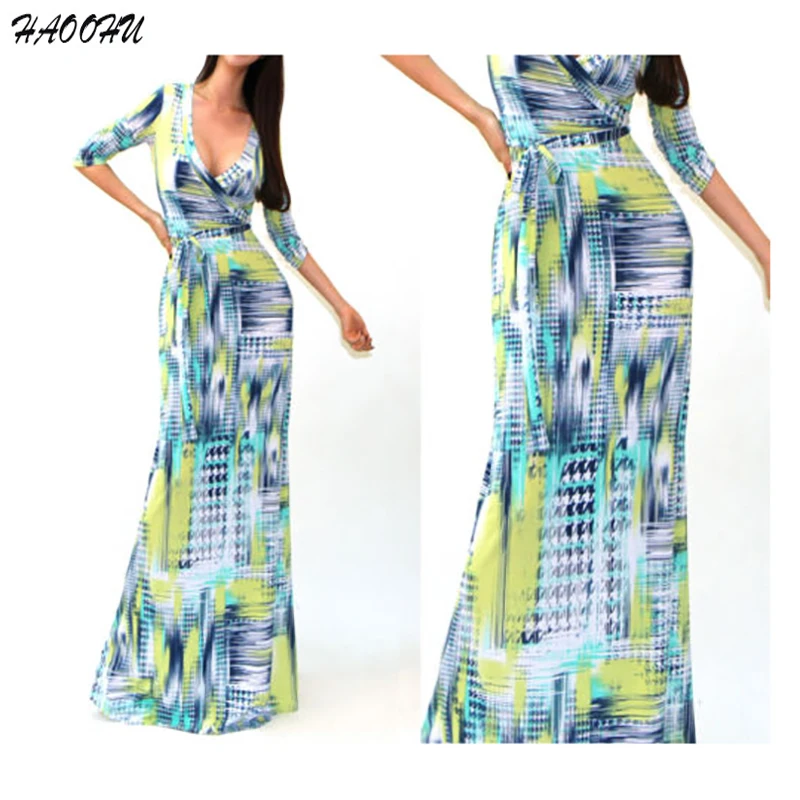 2016 Autumn and Winter New Band Women dresses vestido Sexy V-neck long sleeve Printed Empire Maxi long dress with belt 9233 DX
2016 Autumn and Winter New Band Women dresses vestido Sexy V-neck long sleeve Printed Empire Maxi long dress with belt 9233 DX