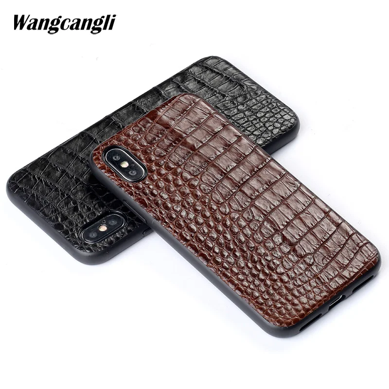 Wangcangli для iPhone x чехол мобильного телефона из натуральной крокодиловой кожи с