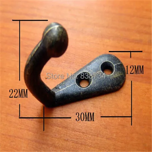 100pcs 30*12*22MM Bronze Tone Metal coat hook bag clothes hanging 2 Holes hook single 
100pcs 30*12*22MM Bronze Tone Metal coat hook bag clothes hanging 2 Holes hook single