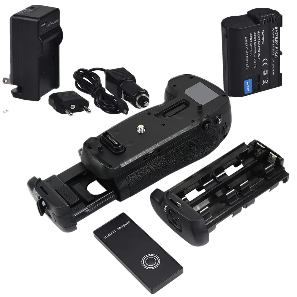 Battery Grip For Nikon D850 DSLR Camera as MB-D18 MBD18 + IR Remote + 1x EN-EL15 battery 2550mAh + Wall/car Charger + EU plug
Battery Grip For Nikon D850 DSLR Camera as MB-D18 MBD18 + IR Remote + 1x EN-EL15 battery 2550mAh + Wall/car Charger + EU plug