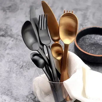 KuBac Hommi 4pcs Rose Gold Cutlery Set Black Dinnerware Forks Knives Scoops Set 18/10 Stainless Steel Silverware Set Ella
KuBac Hommi 4pcs Rose Gold Cutlery Set Black Dinnerware Forks Knives Scoops Set 18/10 Stainless Steel Silverware Set Ella