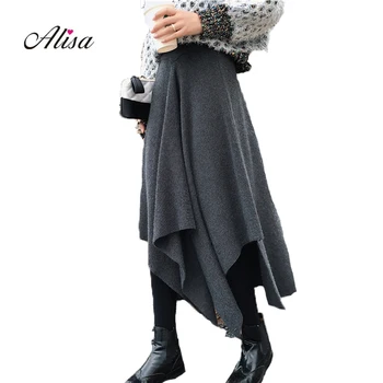 New Autumn Winter Fashion Women High Waist Maxi Skirt Solid Knitted Irregular Skirts 2018 Korean Female Vintage A-line Skirts
New Autumn Winter Fashion Women High Waist Maxi Skirt Solid Knitted Irregular Skirts 2018 Korean Female Vintage A-line Skirts
