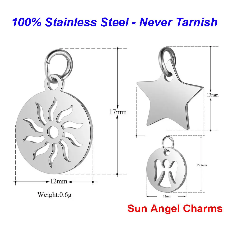 5pcs/lot 100% Stainless Steel Angel Charms VNISTAR High Polished Star Necklace Pendant Sun DIY Jewelry Findings Supplies
5pcs/lot 100% Stainless Steel Angel Charms VNISTAR High Polished Star Necklace Pendant Sun DIY Jewelry Findings Supplies