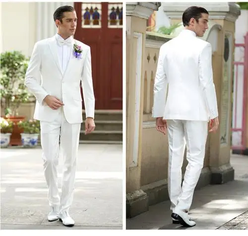 2017 Hot Selling White Mens Suits 2 Pieces (Jacket+Pants) Wedding Tuxedos Groomsmen Best Man Formal Suit for Men
2017 Hot Selling White Mens Suits 2 Pieces (Jacket+Pants) Wedding Tuxedos Groomsmen Best Man Formal Suit for Men