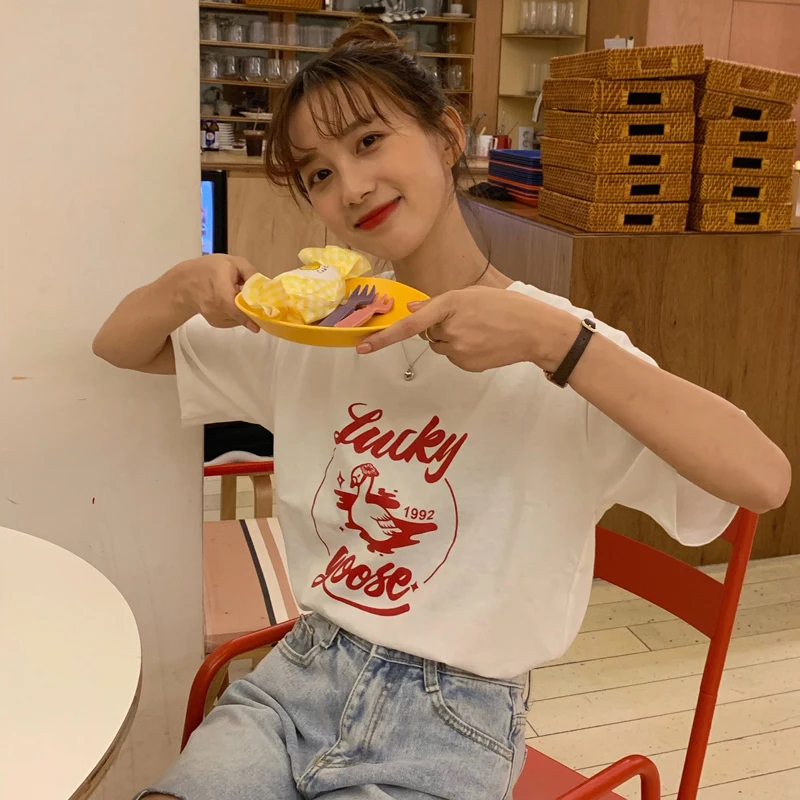 2 colors 2019 summer korean breif style cartoon letter print tops womens short sleeve t-shirts womens tee shirt femme (C6483)
2 colors 2019 summer korean breif style cartoon letter print tops womens short sleeve t-shirts womens tee shirt femme (C6483)