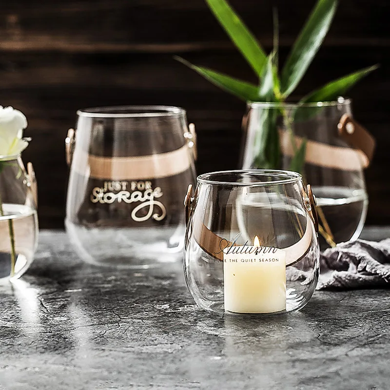 Unique Chic Nordic Glass Storage Jar Bottle with Leather Handle Minimalist Desk Storage Bottle Organizer Flower Vase Container S
Unique Chic Nordic Glass Storage Jar Bottle with Leather Handle Minimalist Desk Storage Bottle Organizer Flower Vase Container S