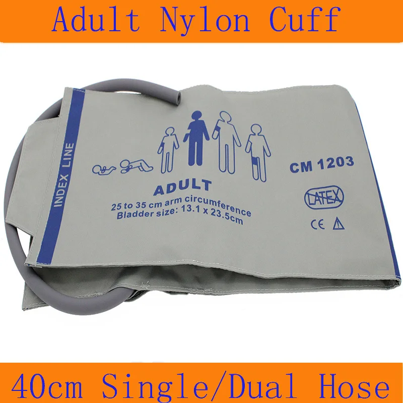 40CM single/dual air hose,adult reusable nylon NIBP Cuff,Apply to 25-35cm arm circumference,without nibp connector,20pcs.
40CM single/dual air hose,adult reusable nylon NIBP Cuff,Apply to 25-35cm arm circumference,without nibp connector,20pcs.