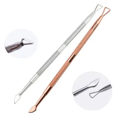 Stainless Steel Rose Gold Silver Double Head Triangle Stick Rod UV Gel Polish Remover Nail Knife Nail Treatments Care Tools Kit
Stainless Steel Rose Gold Silver Double Head Triangle Stick Rod UV Gel Polish Remover Nail Knife Nail Treatments Care Tools Kit