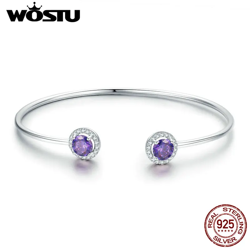 WOSTU Real 925 Sterling Silver Sparkling Fairy Tale Purple Open Cuff Bangle & Bracelet For Women Silver Fashion Jewelry CQB098
WOSTU Real 925 Sterling Silver Sparkling Fairy Tale Purple Open Cuff Bangle & Bracelet For Women Silver Fashion Jewelry CQB098