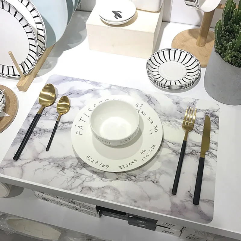 50pcs Waterproof Waterproof Anti-skid Insulation Marble Stripe Place Mat Plastic Table Mat Dishware Coasters For Kitchen ZA6233
50pcs Waterproof Waterproof Anti-skid Insulation Marble Stripe Place Mat Plastic Table Mat Dishware Coasters For Kitchen ZA6233