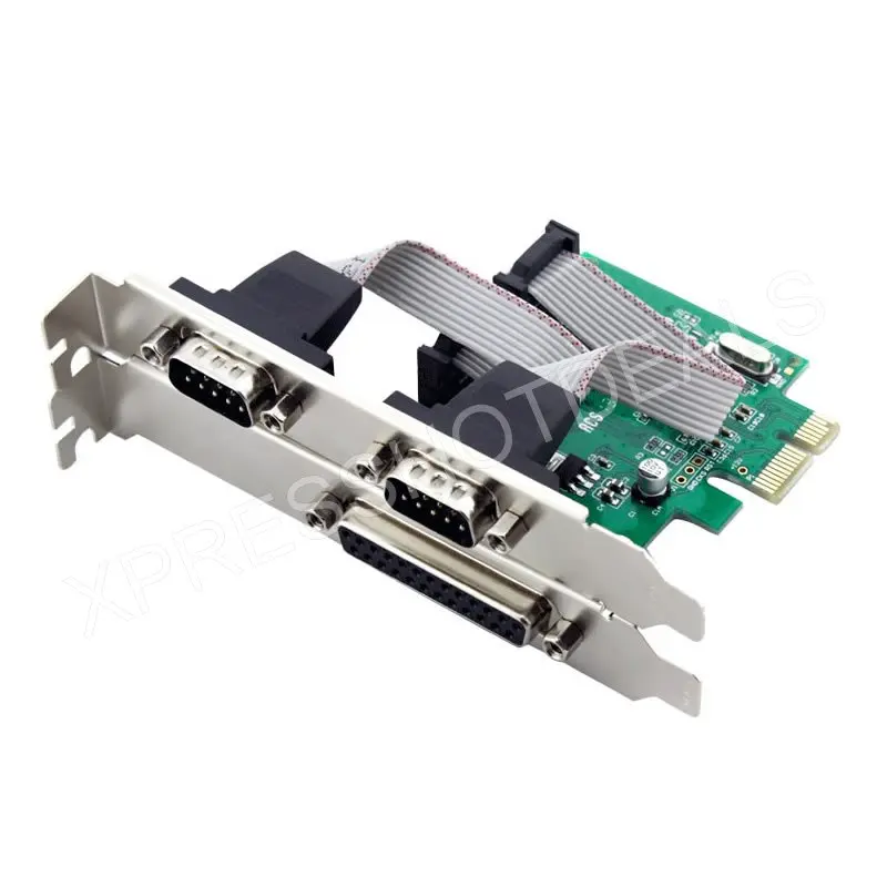 2 порта s RS-232 Serial COM и 1 порт принтера параллельный порт LPT для адаптера PCI-E
2 порта s RS-232 Serial COM и 1 порт принтера параллельный порт LPT для адаптера PCI-E