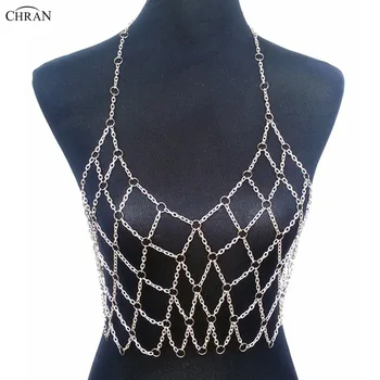 Chran Full Metal Body Chain Bra Crop Tops Silver Gold Layered Mesh Choker Necklace Bikini Harness Belly Dancer Dress Jewelry
Chran Full Metal Body Chain Bra Crop Tops Silver Gold Layered Mesh Choker Necklace Bikini Harness Belly Dancer Dress Jewelry
