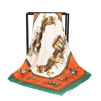 Summer Twill Silk Scarf Women Designer Muslim Square Scaves Vintage Carriage Print Shawl Wraps Luxury Bandana Foulard Hijab
Summer Twill Silk Scarf Women Designer Muslim Square Scaves Vintage Carriage Print Shawl Wraps Luxury Bandana Foulard Hijab