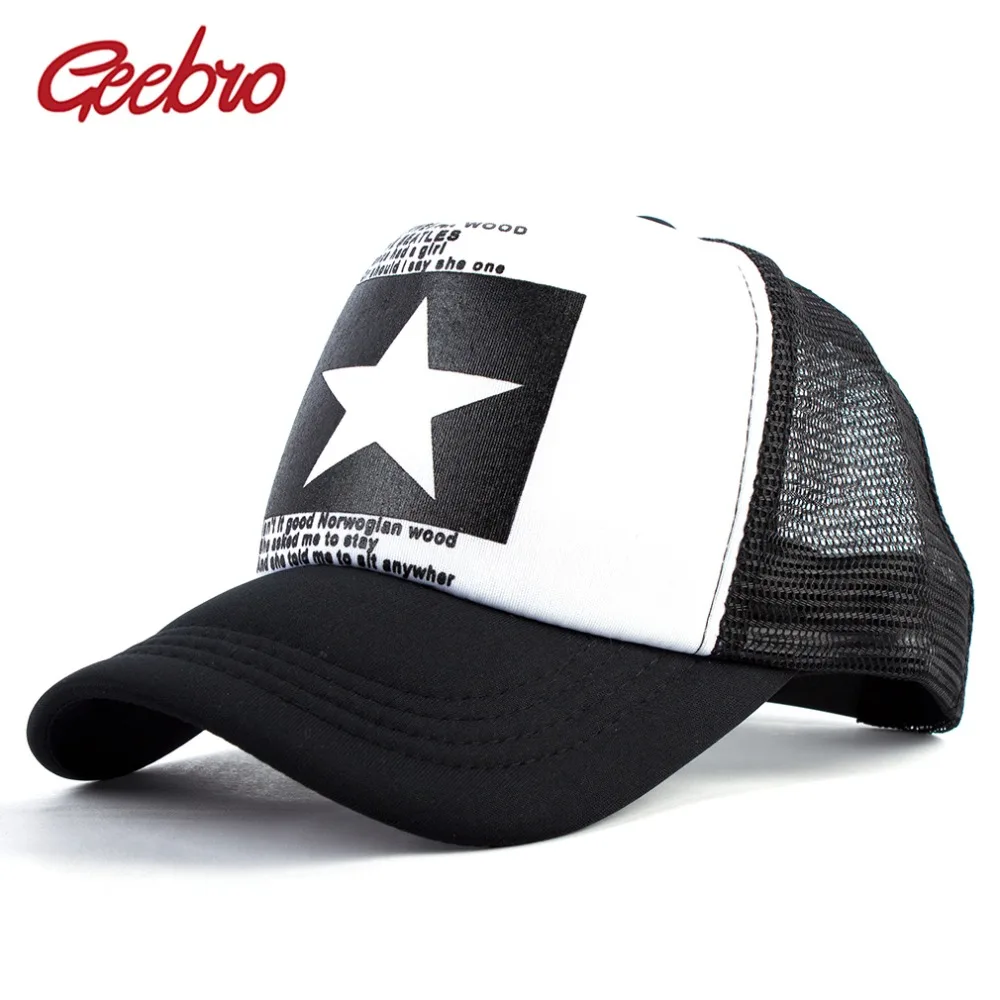 Geebro Letter Star Snapback Baseball Cap Summer Men Sunshade Black Plain Mesh Net Hat Women Sports Sun Visor Caps bone gorras
Geebro Letter Star Snapback Baseball Cap Summer Men Sunshade Black Plain Mesh Net Hat Women Sports Sun Visor Caps bone gorras