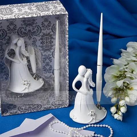 Free Shipping Kissing Couple Wedding Pen & Pen Holder Set White Resin Birdal Shower/Wedding Signature Pen Party Supplies
Free Shipping Kissing Couple Wedding Pen & Pen Holder Set White Resin Birdal Shower/Wedding Signature Pen Party Supplies