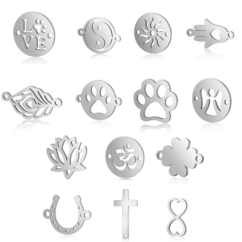 10pcs/lot 316L Stainless Steel Handcraft Connector Charms Multi Designer Connection Pendant Fit Necklace Bracelets DIY Jewelry
10pcs/lot 316L Stainless Steel Handcraft Connector Charms Multi Designer Connection Pendant Fit Necklace Bracelets DIY Jewelry