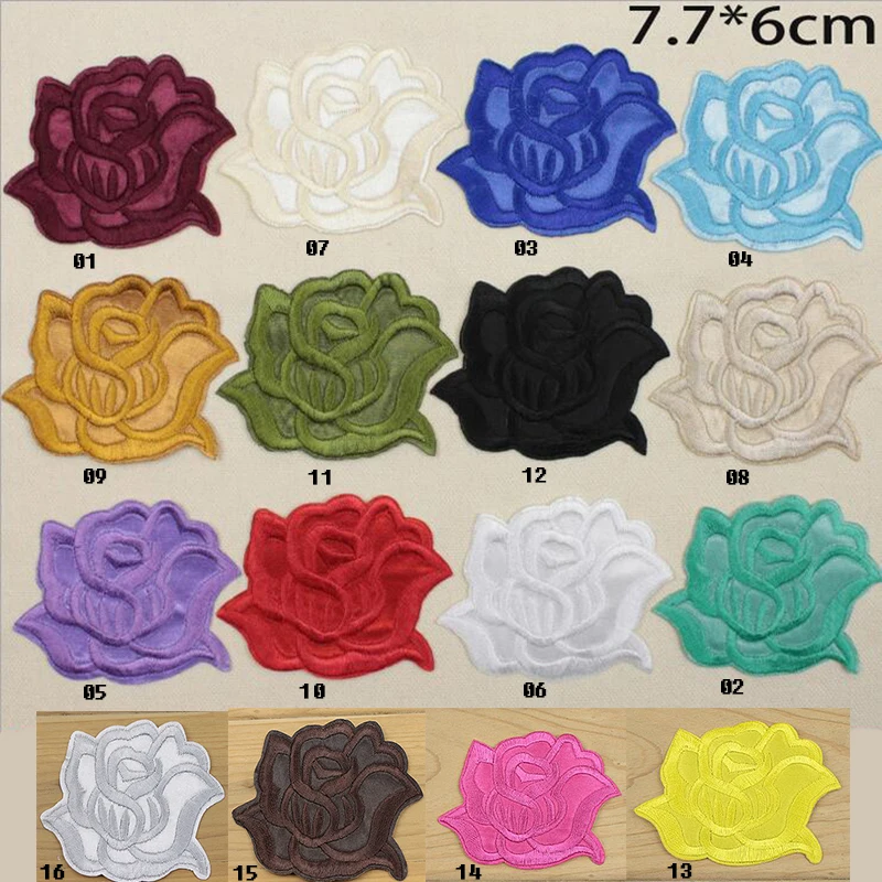 20 pc Rose Patches Iron On Embroidered Patch For Cloth Cartoon Badge Garment Appliques DIY Accessory Badges Size:7.7 6cm
20 pc Rose Patches Iron On Embroidered Patch For Cloth Cartoon Badge Garment Appliques DIY Accessory Badges Size:7.7 6cm