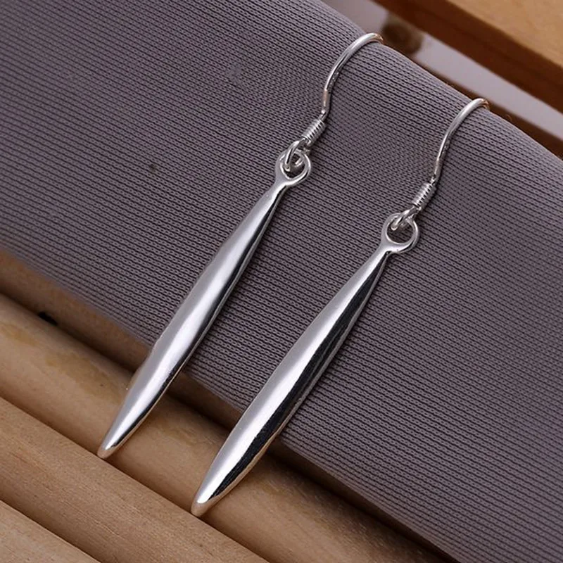 fashion jewelry Earring For Women Plated Earrings Needle Shape E106 /DMTOVPFK TWAZGRQD silver color | Украшения и аксессуары