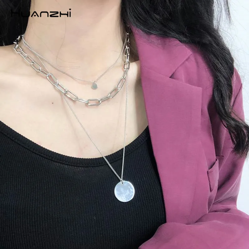HUANZHI Exaggeration Multi-layer Round Pendant Choker Gold Color Metal Personality Long Chain Necklaces For Women Party Jewelry
HUANZHI Exaggeration Multi-layer Round Pendant Choker Gold Color Metal Personality Long Chain Necklaces For Women Party Jewelry