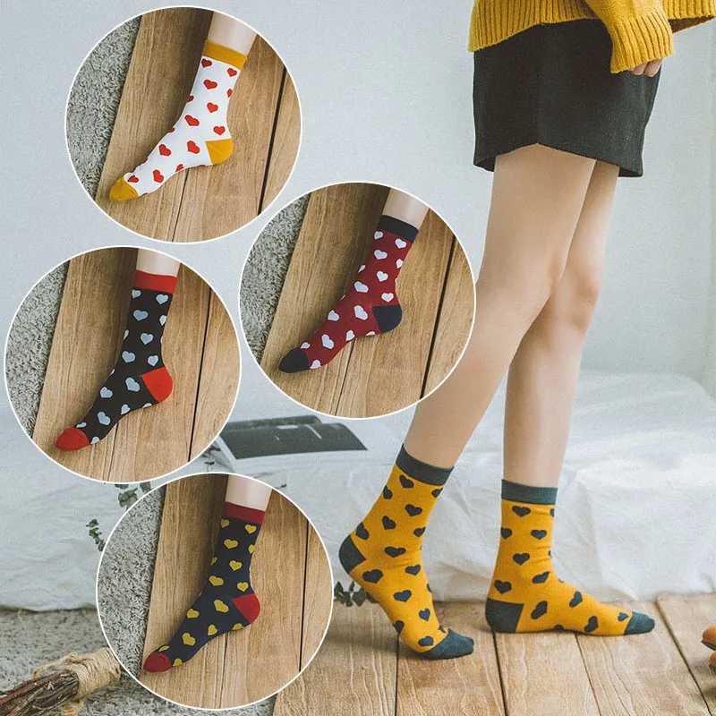 Harajuku Women Socks Cotton Cute Funny Socks For Girls Female Heart Print Streetwear Casual Socks mujer
Harajuku Women Socks Cotton Cute Funny Socks For Girls Female Heart Print Streetwear Casual Socks mujer