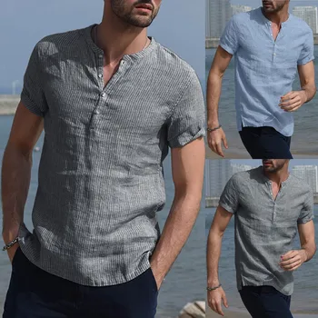 Men's Baggy Cotton Blend Striped Stand Collar Short Sleeve Shirts Blouse M-3XL camisa masculina camisas hombre hawaiian shirt
Men's Baggy Cotton Blend Striped Stand Collar Short Sleeve Shirts Blouse M-3XL camisa masculina camisas hombre hawaiian shirt