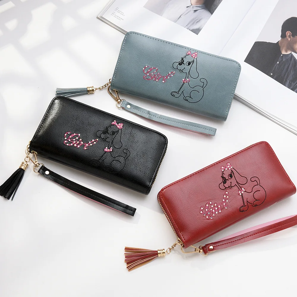 New Korean Fashion Lady Coin Bag Embroidered Dog Coin Purse Zipper Wallet Long Coin Purse Card Case
New Korean Fashion Lady Coin Bag Embroidered Dog Coin Purse Zipper Wallet Long Coin Purse Card Case