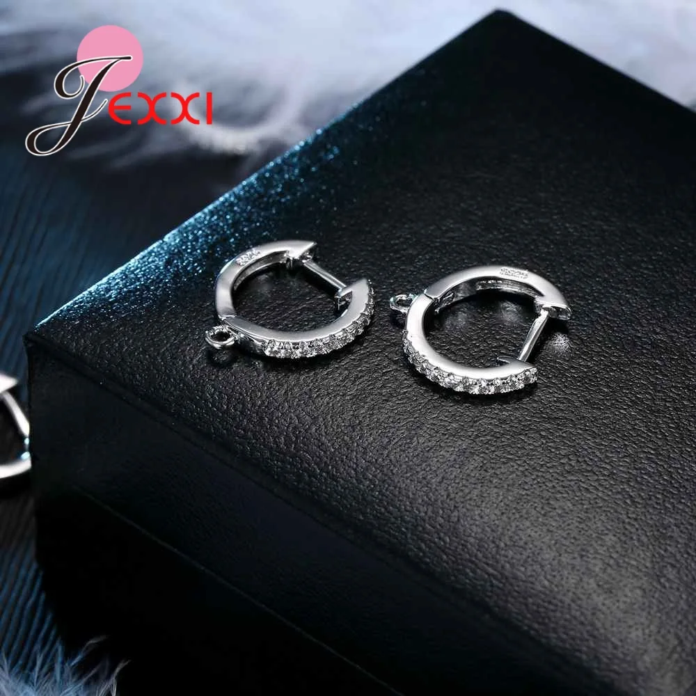 Women Cubic Zirconia Earring Jewelry Findings 925 Sterling Silver Making Accessory Hoop Earrings Connectors
Women Cubic Zirconia Earring Jewelry Findings 925 Sterling Silver Making Accessory Hoop Earrings Connectors