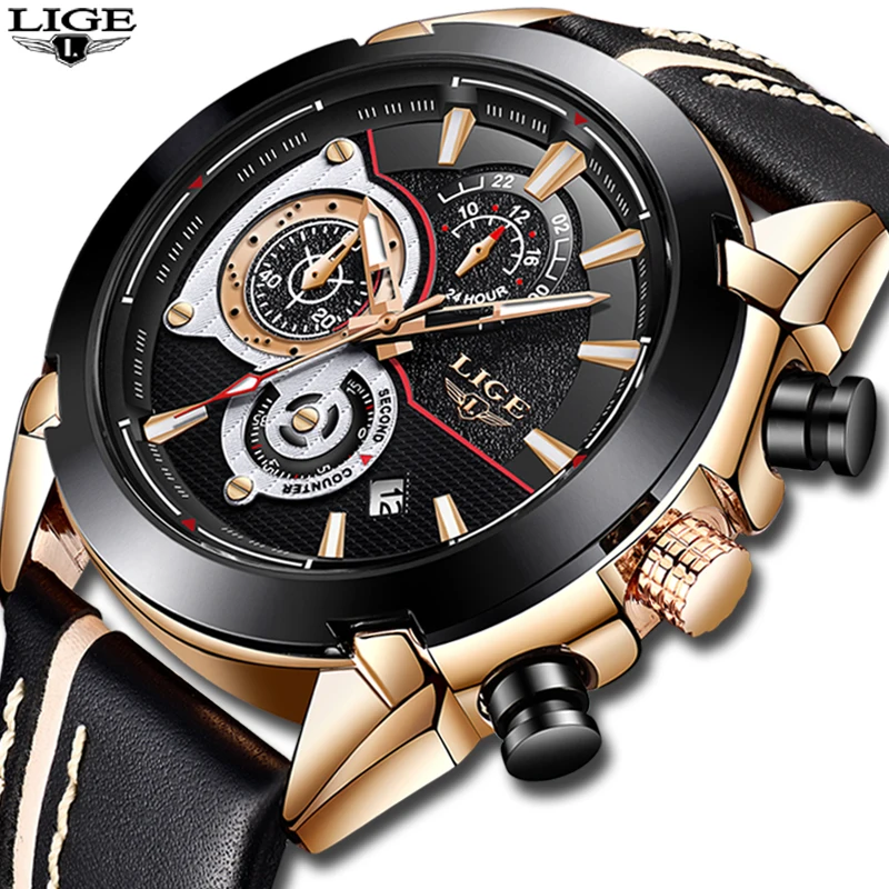Mens Watches LIGE Top Brand Luxury Men's Military Waterproof Sports Watch Men's Black Leather Quartz Clock Relogio Masculino+Box
Mens Watches LIGE Top Brand Luxury Men's Military Waterproof Sports Watch Men's Black Leather Quartz Clock Relogio Masculino+Box