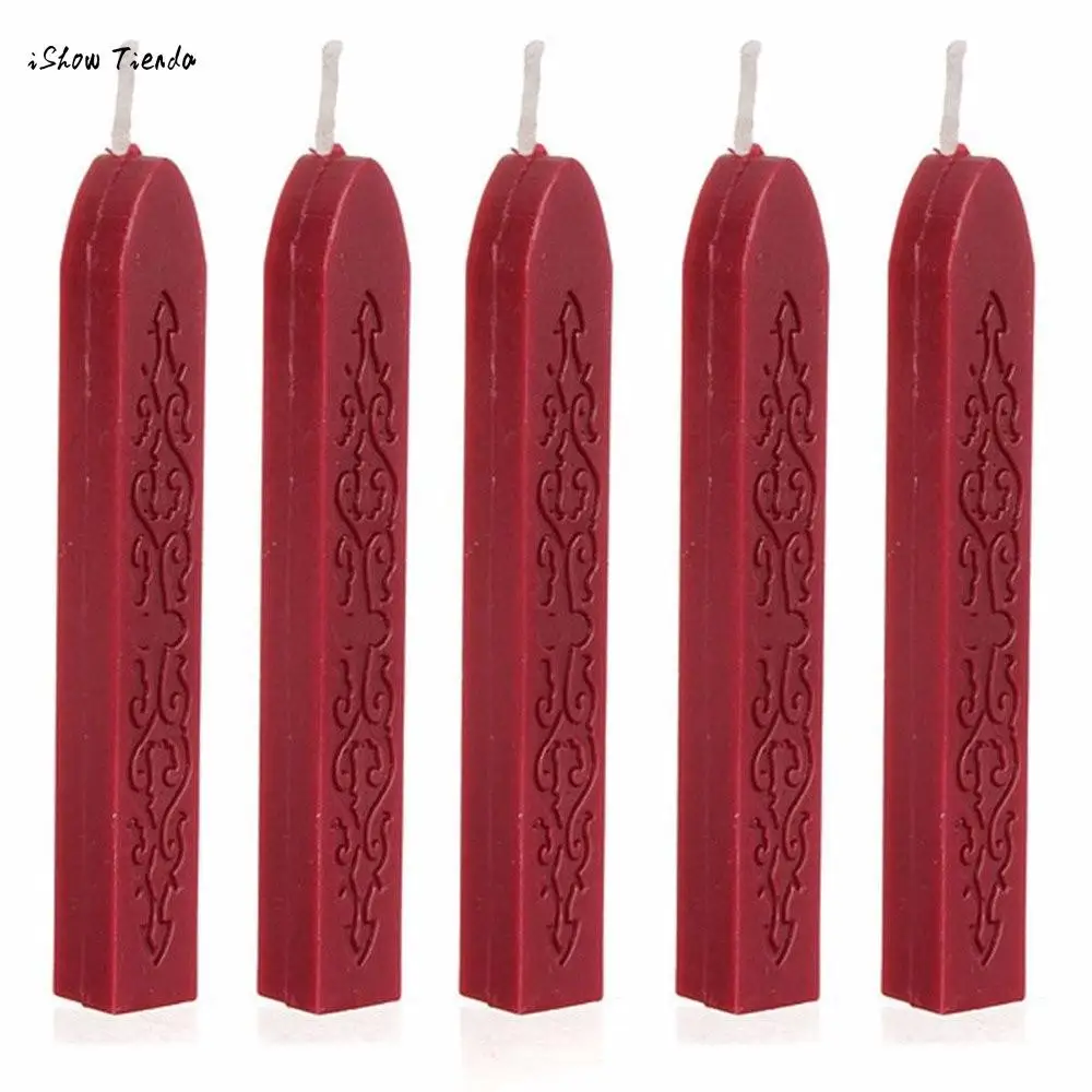 ISHOWTIENDA 5Pcs 85*10*10mm Wine Red Sealing Seal Wax Sticks For Postage Letter Manuscript Wicks Wax Candle Bougie Candle New
ISHOWTIENDA 5Pcs 85*10*10mm Wine Red Sealing Seal Wax Sticks For Postage Letter Manuscript Wicks Wax Candle Bougie Candle New