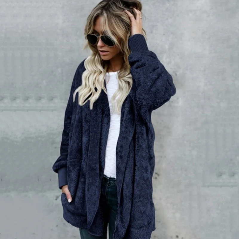 Women's Cardigans Warm Reversible Hooded Coat Flannel Casual Loose Sweaters For Women 2019 Autumn Winter Female Tops Plus Size
Women's Cardigans Warm Reversible Hooded Coat Flannel Casual Loose Sweaters For Women 2019 Autumn Winter Female Tops Plus Size