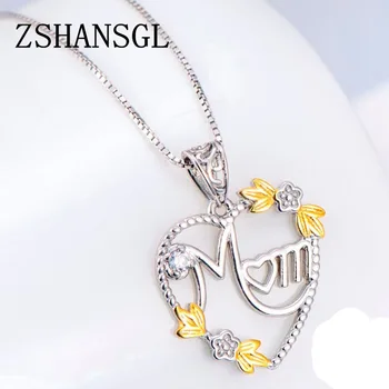 Romantic 925 Sterling Silver Chain Hollow Out MOM Heart Pendant Necklaces for Mother's Day Gift Yellow Flower CZ Fine Jewelry
Romantic 925 Sterling Silver Chain Hollow Out MOM Heart Pendant Necklaces for Mother's Day Gift Yellow Flower CZ Fine Jewelry