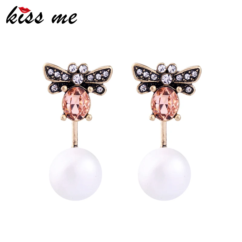 KISS ME Brand Alloy Insect Imitation Pearl Rhinestone Earrings Cute Women Stud Earrings Fashion Jewelry
KISS ME Brand Alloy Insect Imitation Pearl Rhinestone Earrings Cute Women Stud Earrings Fashion Jewelry
