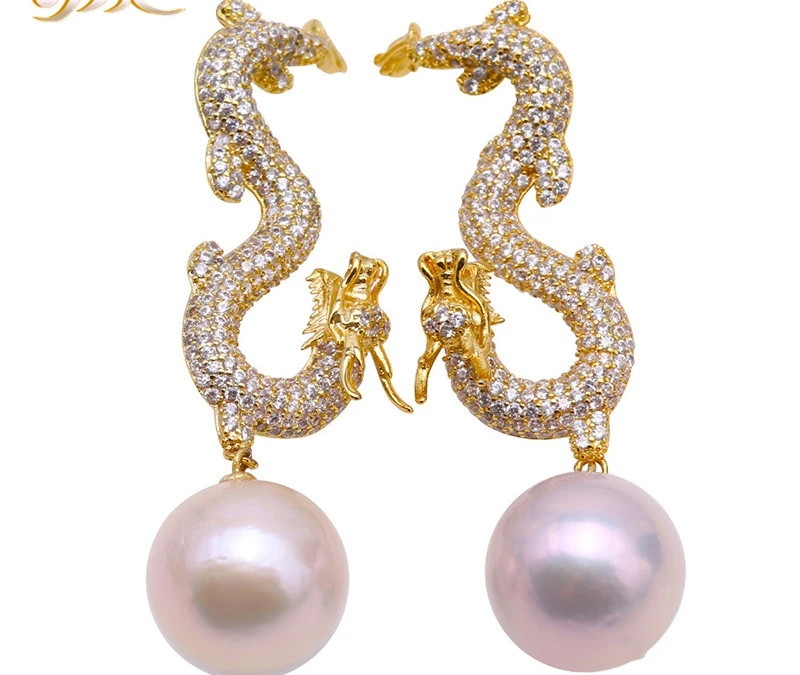 2019 Pearl Earrings Sterling Silver 14-14.5mm charming white Freshwater Cultured Pearls Drop Dangle Dragon Shape Earrings
2019 Pearl Earrings Sterling Silver 14-14.5mm charming white Freshwater Cultured Pearls Drop Dangle Dragon Shape Earrings