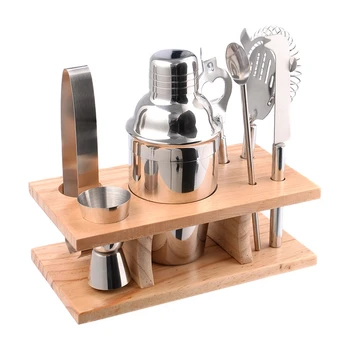 750ml Stainless Steel Cocktail Set Maker Shaker Jigger Ice Strainer Clip Cheese Knife Bottle With Wooden Frame Bar Tool Kit
750ml Stainless Steel Cocktail Set Maker Shaker Jigger Ice Strainer Clip Cheese Knife Bottle With Wooden Frame Bar Tool Kit