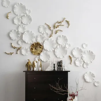 Wall Background Hanging Lotus Leaf Fish Wall Decoration Crafts 3D Creative House Ornament Home Wall Mural Art R1221
Wall Background Hanging Lotus Leaf Fish Wall Decoration Crafts 3D Creative House Ornament Home Wall Mural Art R1221