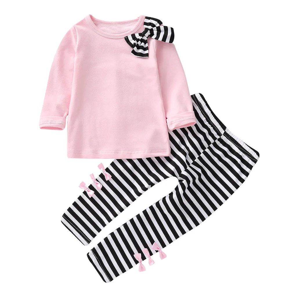Children Suit Toddler Baby girls Clothes Kids Clothes Long Sleeve Bow T-shirt+Stripe Pants Outfits Girls Clothing Dropshipping
Children Suit Toddler Baby girls Clothes Kids Clothes Long Sleeve Bow T-shirt+Stripe Pants Outfits Girls Clothing Dropshipping