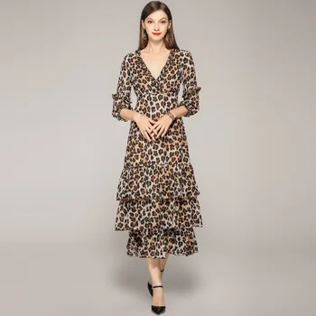 Midi Dress Summer Women's Fashion 2019 New Leopard Printed Sexy V-Neck Three Quarter Sleeves Slim Ruffles Cake Dress Female S-XL
Midi Dress Summer Women's Fashion 2019 New Leopard Printed Sexy V-Neck Three Quarter Sleeves Slim Ruffles Cake Dress Female S-XL
