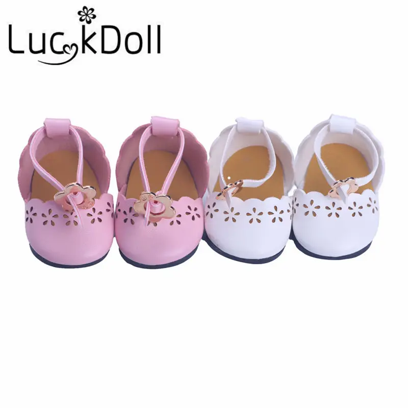 LUCKDOLL однотонная ажурная обувь подходит для 18 дюймовых американских кукол 43 см