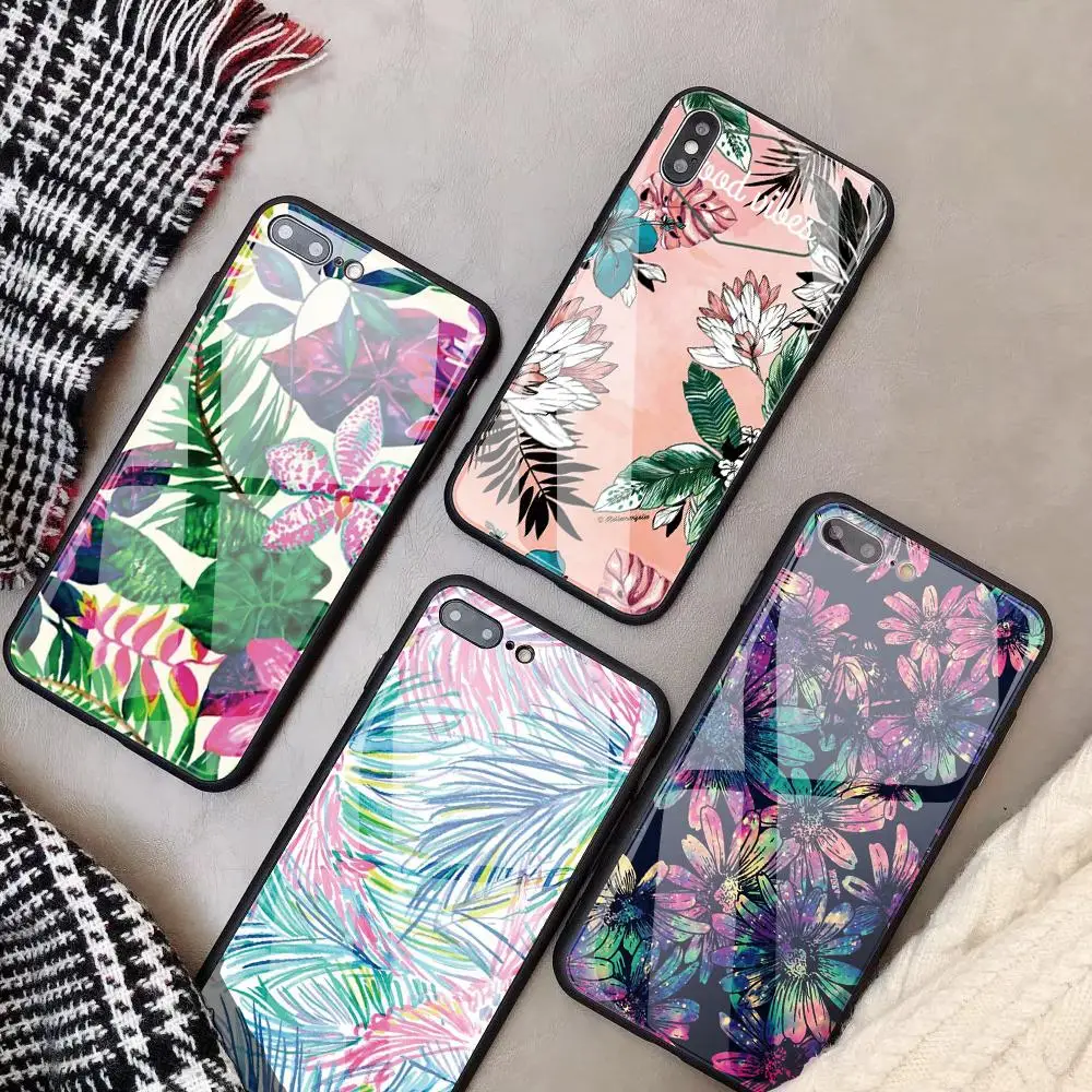 Luxury Glass Phone Case For iphone 7 8 Plus 6 6s Case Customized Floral DIY Cases For iphone X XS MAX XR Glass Back Cover Coque
Luxury Glass Phone Case For iphone 7 8 Plus 6 6s Case Customized Floral DIY Cases For iphone X XS MAX XR Glass Back Cover Coque