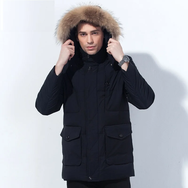 Men's White Duck Down Coat Hat Detachable Raccoon Fur Collar Parkas Down Jacket Hooded Feather Clothing for Men Male 6623 New
Men's White Duck Down Coat Hat Detachable Raccoon Fur Collar Parkas Down Jacket Hooded Feather Clothing for Men Male 6623 New