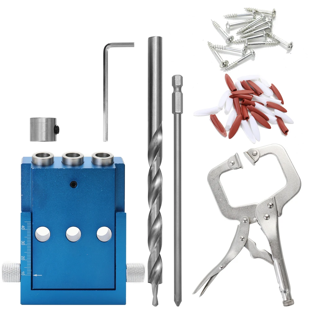 Woodworking Oblique Hole Locator Pocket Hole Jig Kit Set Hole opener locator Woodworking Drill Guide Woodworking DIY Tool
Woodworking Oblique Hole Locator Pocket Hole Jig Kit Set Hole opener locator Woodworking Drill Guide Woodworking DIY Tool