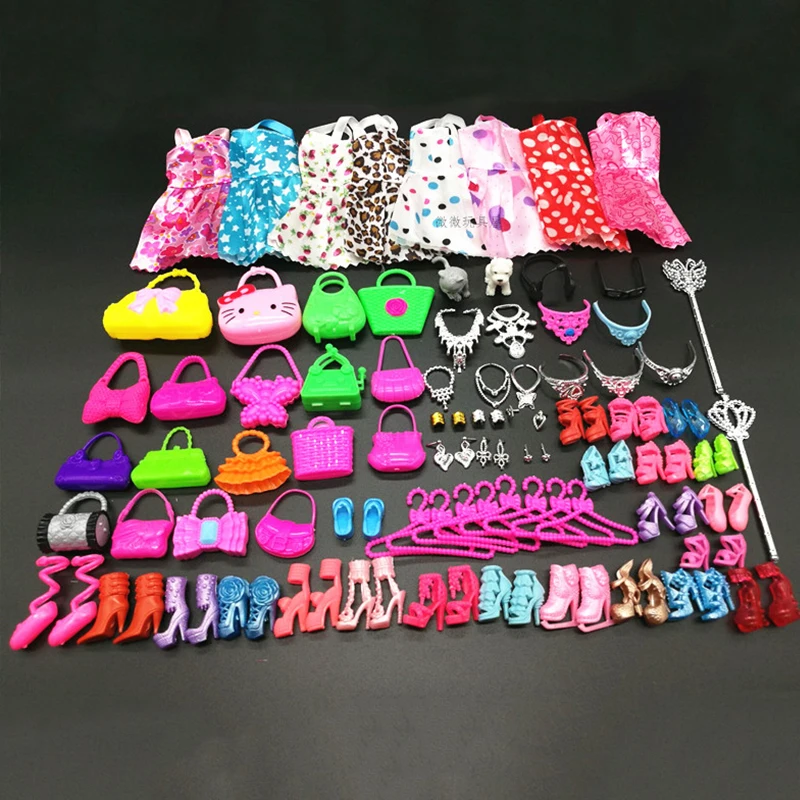 Kid Dolls accessories shoes jewelry bags clothes miniatures accessories plastic dollhouse children girl pretend play toys set
Kid Dolls accessories shoes jewelry bags clothes miniatures accessories plastic dollhouse children girl pretend play toys set