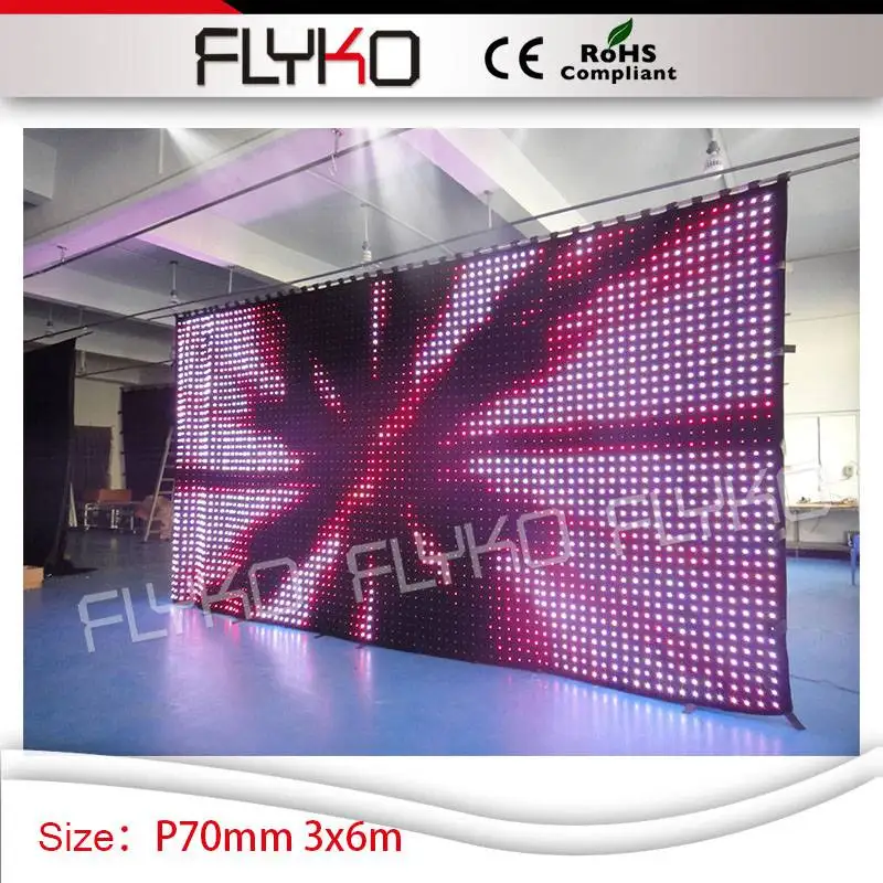 Soft display screen HD70mm flexible curtain RGB 3mx6m led video screen for stage backdrops
Soft display screen HD70mm flexible curtain RGB 3mx6m led video screen for stage backdrops