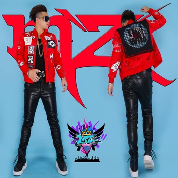 Baseball Jacket ! Hot stasge singer costumes clothing Quan Zhilong GD with the red graffiti baseball Costume /S-XXXXL
Baseball Jacket ! Hot stasge singer costumes clothing Quan Zhilong GD with the red graffiti baseball Costume /S-XXXXL