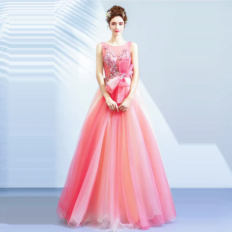 Evening Dresses Pink Sexy Sleeveless Long Plus Size Prom Dresses 2019 O-neck Robe De Soiree Backless Women Party Dresses E590 
Evening Dresses Pink Sexy Sleeveless Long Plus Size Prom Dresses 2019 O-neck Robe De Soiree Backless Women Party Dresses E590